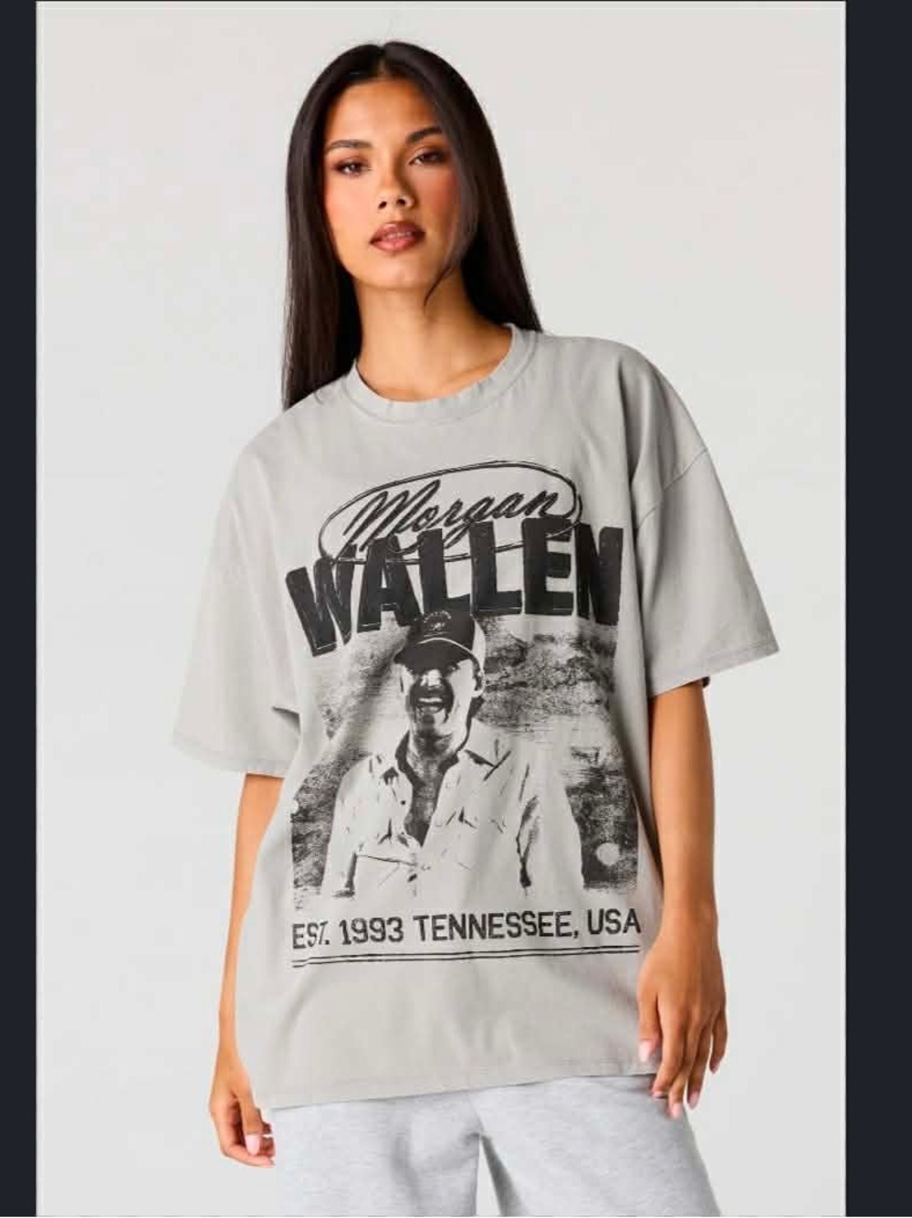 Morgan Wallen "Est. 1993 Tennessee, USA" gray graphic t-shirt - SMALL